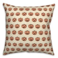 Creative Products Trick Or Treat Pumpkins Pattern 18 X 18 Indoor / Outdoor Pillow