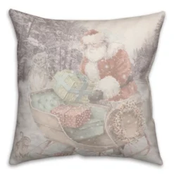 Creative Products Snowy Sleigh 18 X 18 Indoor / Outdoor Pillow