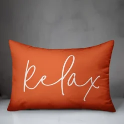 Creative Products Relax Thin Script Orange 14x20 Indoor / Outdoor Pillow