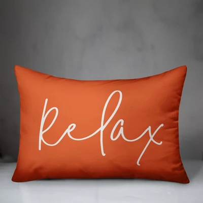 Creative Products Relax Thin Script Orange 14x20 Indoor / Outdoor Pillow 1 Creative Products Relax Thin Script Orange 14x20 Indoor / Outdoor Pillow