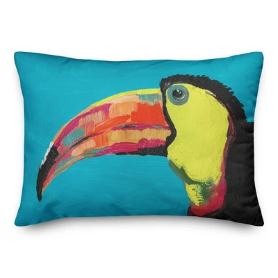 Creative Products Bright Jungle Toucan On Teal 14x20 Indoor / Outdoor Pillow 1 Creative Products Bright Jungle Toucan On Teal 14x20 Indoor / Outdoor Pillow