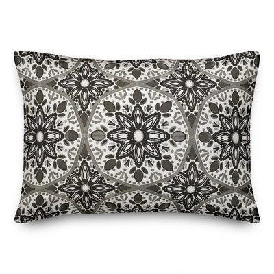 Creative Products Faded Black Gray Medallions 14x20 Indoor / Outdoor Pillow 9 Creative Products Faded Black Gray Medallions 14x20 Indoor / Outdoor Pillow - Image 9
