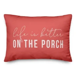 Creative Products Life Is Better On The Porch Coral 14x20 Indoor / Outdoor Pillow -Home Decor GUEST 73b00c32 46eb 4f1a 9d5b b4e940d63125
