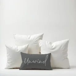Creative Products Unwind Script Grey And White 14x20 Indoor / Outdoor Pillow -Home Decor GUEST 7656d428 c9d2 4852 a950 840cb6863ed7