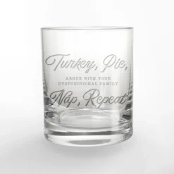Creative Products Turkey Pie Nap Repeat 11 Oz. Whiskey Glass