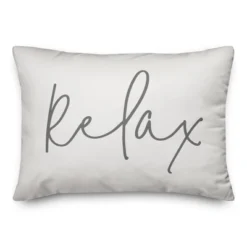 Creative Products Relax Thin Script White And Grey 14x20 Indoor / Outdoor Pillow -Home Decor GUEST 7825c3cc 25ce 4293 a1dc 1b65e1a78ee3