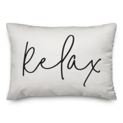 Creative Products Relax Thin Script White And Black 14x20 Indoor / Outdoor Pillow -Home Decor GUEST 785487ec b71b 4402 8d76 10ef7cbb7b8a