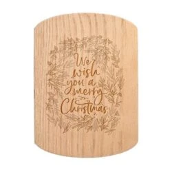 Creative Products We Wish You A Merry Christmas 11 X 8 Redwood Oval Cutting Board