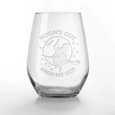 Creative Products Moon's Out Brooms Out 15 Oz. Engraved Stemless Wine Glass 1 Creative Products Moon's Out Brooms Out 15 Oz. Engraved Stemless Wine Glass
