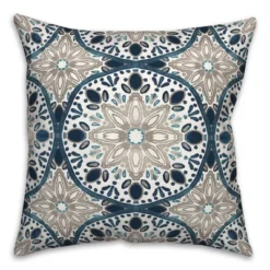 Creative Products Faded Gray Blue Medallions 18x18 Indoor / Outdoor Pillow -Home Decor GUEST 7a6bbe47 a9f5 4bbd 975a 412b2a23f685