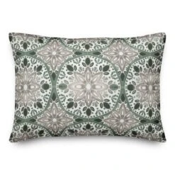 Creative Products Faded Gray Green Medallions 14x20 Indoor / Outdoor Pillow -Home Decor GUEST 7da94aed a787 43e2 b261 673ba3817348