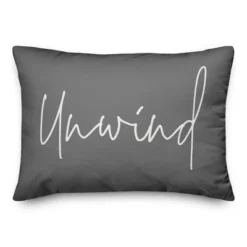 Creative Products Unwind Script Grey And White 14x20 Indoor / Outdoor Pillow -Home Decor GUEST 7df3a517 fc61 48db 9d18 a28f2d2067d2