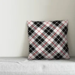 Creative Products Black Farmhouse Plaid 18x18 Indoor / Outdoor Pillow