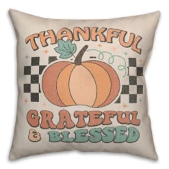 Creative Products Thankful Grateful Blessed Check 18 X 18 Indoor / Outdoor Pillow -Home Decor GUEST 85f02ae0 5518 43e9 bf49 18980d3c4003
