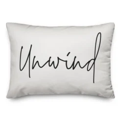 Creative Products Unwind Script White And Black 14x20 Indoor / Outdoor Pillow -Home Decor GUEST 8623a569 06af 4d14 9e93 c4f6615ee735