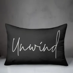 Creative Products Unwind Script Charcoal 14x20 Indoor / Outdoor Pillow