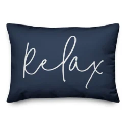 Creative Products Relax Thin Script Navy 14x20 Indoor / Outdoor Pillow -Home Decor GUEST 873d8bac 47bc 4dd1 a689 11d7d6669713