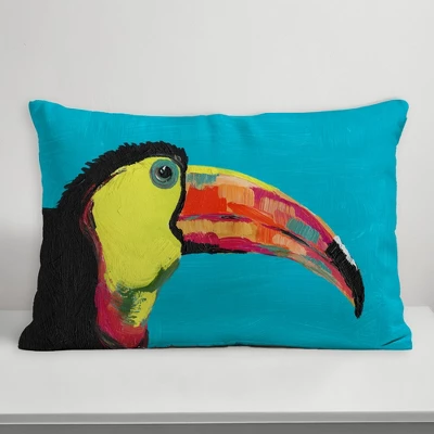 Creative Products Bright Jungle Toucan On Teal 14x20 Indoor / Outdoor Pillow 4 Creative Products Bright Jungle Toucan On Teal 14x20 Indoor / Outdoor Pillow - Image 4