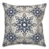 Creative Products Faded Blue Gray Medallions 18x18 Indoor / Outdoor Pillow