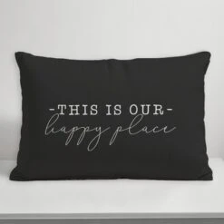 Creative Products This Is Our Happy Place Black And White 14x20 Indoor / Outdoor Pillow -Home Decor GUEST 8d3553d1 abb8 4948 884e de7816328830