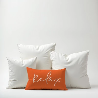 Creative Products Relax Thin Script Orange 14x20 Indoor / Outdoor Pillow 6 Creative Products Relax Thin Script Orange 14x20 Indoor / Outdoor Pillow - Image 6