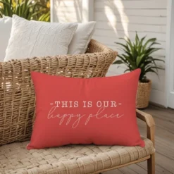 Creative Products This Is Our Happy Place Coral 14x20 Indoor / Outdoor Pillow -Home Decor GUEST 916083b6 88d0 48db a079 eb3ab1727071