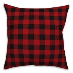Creative Products Merry & Bright Red Plaid 18x18 Indoor / Outdoor Pillow