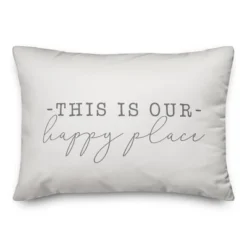 Creative Products This Is Our Happy Place White And Grey 14x20 Indoor / Outdoor Pillow -Home Decor GUEST 921f071a bf96 43cb 9a24 f1c0f26cdd13