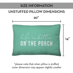 Creative Products Life Is Better On The Porch Mint 14x20 Indoor / Outdoor Pillow -Home Decor GUEST 925b0902 ebe4 49cd b98f add647a27769