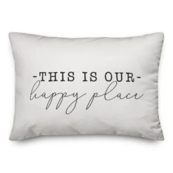 Creative Products This Is Our Happy Place White And Black 14x20 Indoor / Outdoor Pillow -Home Decor GUEST 92890ece b1a4 4f68 ae6a b41ffbbc9c73