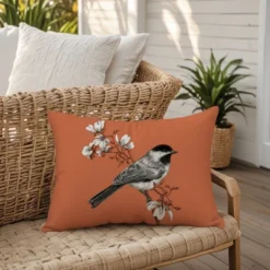 Creative Products Orange Chickadee And Flowers 14x20 Indoor / Outdoor Pillow -Home Decor GUEST 94de26ac 895c 4af9 a601 df8c023ec521