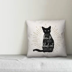 Creative Products Black Cat House 18x18 Indoor / Outdoor Pillow