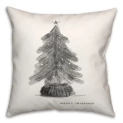 Creative Products Neutral Christmas Tree 18 X 18 Indoor / Outdoor Pillow