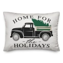 Creative Products Home For The Holidays Black Truck 14x20 Indoor / Outdoor Pillow -Home Decor GUEST 979c9f35 b076 4756 91b1 8f55e3b6f594