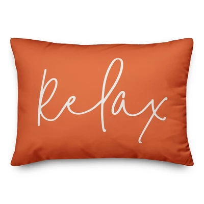 Creative Products Relax Thin Script Orange 14x20 Indoor / Outdoor Pillow 8 Creative Products Relax Thin Script Orange 14x20 Indoor / Outdoor Pillow - Image 8