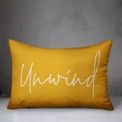 Creative Products Unwind Script Yellow 14x20 Indoor / Outdoor Pillow