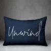 Creative Products Unwind Script Navy 14x20 Indoor / Outdoor Pillow