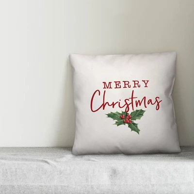 Creative Products Merry Christmas Poinsettia 20x20 Indoor / Outdoor Pillow 2 Creative Products Merry Christmas Poinsettia 20x20 Indoor / Outdoor Pillow - Image 2