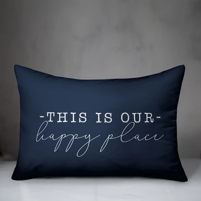 Creative Products This Is Our Happy Place Navy 14x20 Indoor / Outdoor Pillow 1 Creative Products This Is Our Happy Place Navy 14x20 Indoor / Outdoor Pillow