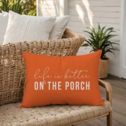 Creative Products Life Is Better On The Porch Orange 14x20 Indoor / Outdoor Pillow -Home Decor GUEST a02864f9 ed18 41f4 8cf8 9b2a00263624