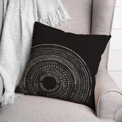 Creative Products Black Circle Dot Pattern 18x18 Indoor / Outdoor Pillow 2 Creative Products Black Circle Dot Pattern 18x18 Indoor / Outdoor Pillow - Image 2