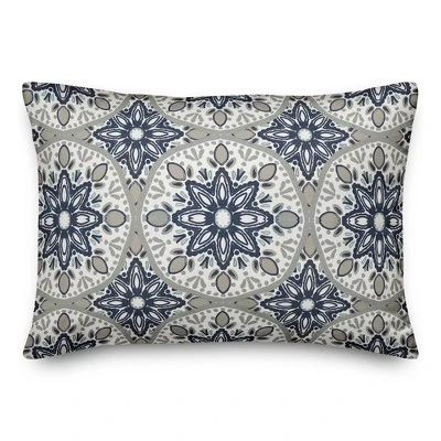 Creative Products Faded Blue Gray Medallions 14x20 Indoor / Outdoor Pillow 9 Creative Products Faded Blue Gray Medallions 14x20 Indoor / Outdoor Pillow - Image 9