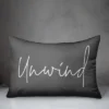 Creative Products Unwind Script Grey And White 14x20 Indoor / Outdoor Pillow
