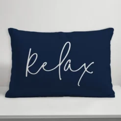 Creative Products Relax Thin Script Navy 14x20 Indoor / Outdoor Pillow -Home Decor GUEST a4b03b30 d206 45f0 a95a 76bcb220555e