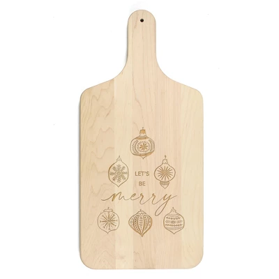 Creative Products Let's Be Merry 8 X 17 Maple Paddle Cutting Board 1 Creative Products Let's Be Merry 8 X 17 Maple Paddle Cutting Board