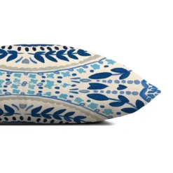 Creative Products Blue Colored Large Folk Pattern 14x20 Indoor / Outdoor Pillow -Home Decor GUEST a643129c 682c 4b7c 8f9d 077a8bbab736