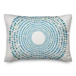 Creative Products Round Blue Dashes 14x20 Indoor / Outdoor Pillow