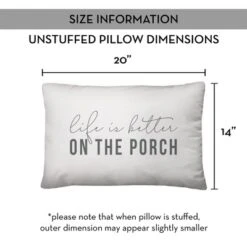 Creative Products Life Is Better On The Porch White And Grey 14x20 Indoor / Outdoor Pillow -Home Decor GUEST a98067a3 460c 45c0 a094 6d55b750686c