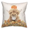 Creative Products Autumn Cow Leaf Pile 18 X 18 Indoor / Outdoor Pillow