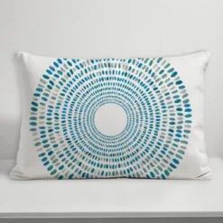 Creative Products Round Blue Dashes 14x20 Indoor / Outdoor Pillow -Home Decor GUEST ae47e405 5de7 49fa 9b58 65e6b4d71c3b